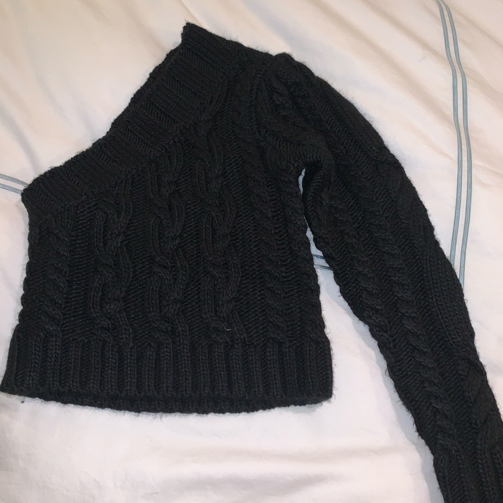 For love and lemons One sleeve black sweater (NWT)